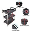 Vynxaria Folding Service Cart with Wheels - Portable 3-Tier Trolley for Home & Business - 2 of 4