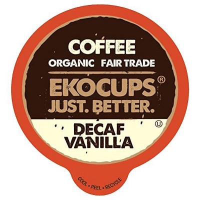 EkoCups Decaf Vanilla Flavored Premium Organic Coffee Pods