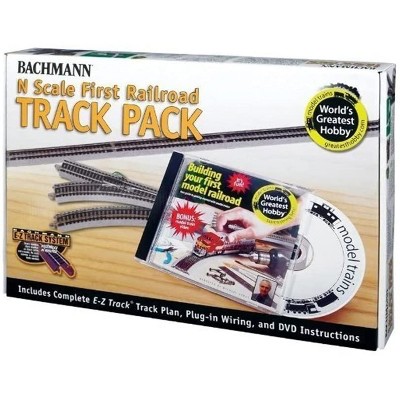 Bachmann Trains 44581 HO Scale 1:87 9 Inch Straight Bulk Model Train Track Set with Interlocking Connections, Gray Roadbed, 50 Pieces