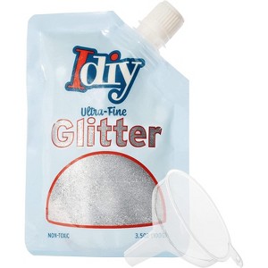 iDIY Ultra Fine Glitter (100g, 3.5 oz Pouch) w Easy-Pour Bag & Funnel-Asphalt Grey -Non-Toxic, DIY Arts & Crafts, School Projects, Festivals, Resin - 1 of 3