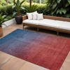 Navy Blue Red And Eggplant Ombre Washable Indoor Outdoor Area Rug - 2 of 4