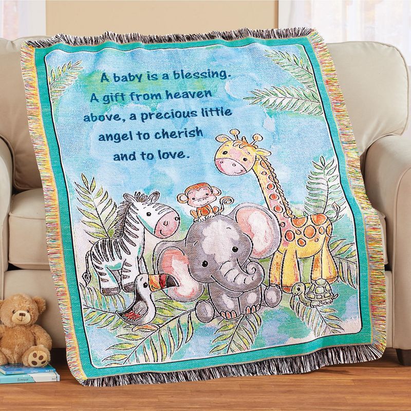Collections Etc Jungle Baby Tapestry Throw THROW, 2 of 3
