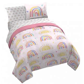 Saturday Park Doodle Rainbow 100% Organic Cotton Queen Bed Set