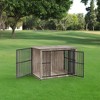 Heather Greige Dog Crate Furniture.as a 43.3" side end table.for dogs up to 80 lb, with a heavy-duty cage, enclosed base and double - door design. - 3 of 4