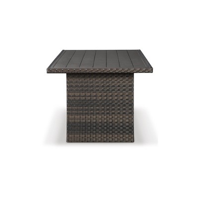 Easy Isle Beige 33'' Aluminum and Resin Wicker Multi-Use Dining Table
