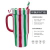 Silipint: Silicone 32oz Straw Tumbler: Poinsettia Stripe - 2 of 4
