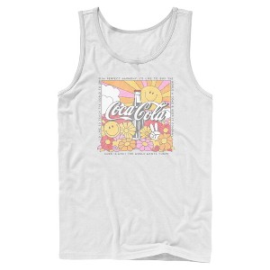 Mens Coca Cola Unity Square Lyrics Logo Tank Top - 1 of 4