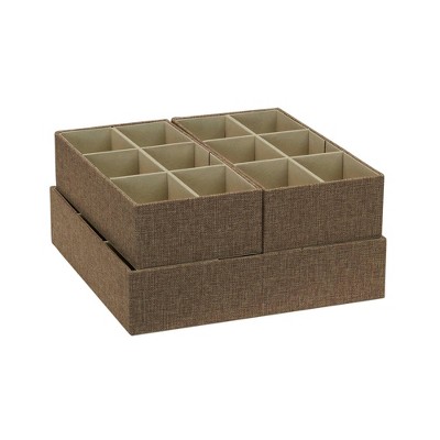 Latte Linen 3-Piece Customizable Drawer Organizer Set