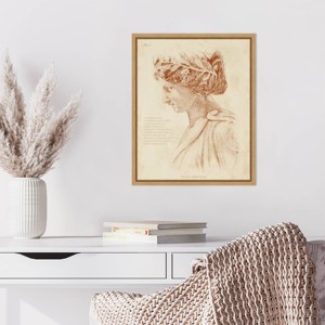 Amanti Art Sepia Greek Statues I by Annie Warren Framed Canvas Wall Art Print - 1 of 4