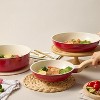 BRINJOY 10-Piece Nonstick Cookware Set - Granite Coated Induction Cooktop Safe Kitchen Set, Red - 3 of 4