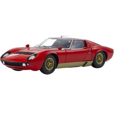 Lamborghini Miura S Red and Gold 1/18 Diecast Model Car by Kyosho