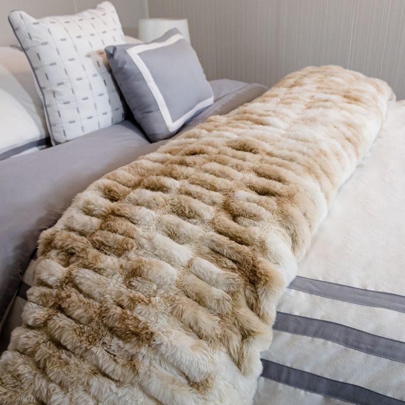 Lavish Home 60x80 Jacquard Faux Fur Blanket, 5 of 12