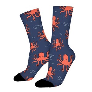 Octopus Women Printed Crew Socks Funny Funky Socks Soft Polyester Novelty Gifts for Artists Men - 1 of 1