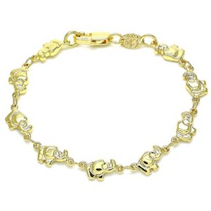 RMZ GOLD NYC 14K Gold-Plated Good Luck Elephant Bracelet – Adjustable & Charming Jewelry - 1 of 3