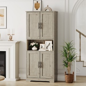 70 Inch Tall Kitchen Pantry Cabinet, Freestanding Storage Cabinet with 4 Doors and Adjustable Shelves for Dining Room - 1 of 4