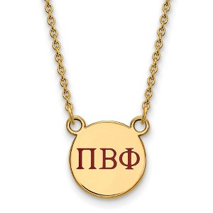 Black Bow Jewelry 14k Yellow Gold Plated Sterling Silver Pi Beta Phi Greek Life Necklace 18 Inch - 1 of 4