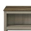 Vynxaria Modern Coffee Table, Open Shelves (Front/Back & Both Sides), Gray Oak with Walnut Contrast Top, 43" Width - 4 of 4