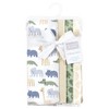 Hudson Baby Cotton Flannel Burp Cloths 4-Pack, Wild Leaf Safari, One Size - 2 of 4
