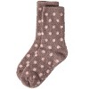 Memoi Women's Polka Dot Non-Skid Lavender Infused Crew-Length Cozy Spa Sock Stone 9-11 - 3 of 4