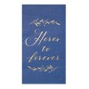 Sparkle and Bash 100 Pack Navy Blue Napkins for Wedding Reception with Gold Foil, Here's To Forever, 3-Ply, 4 x 8 In - 4 of 4