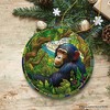 A Primate Safari Chimpanzee Stained Glass Style Ceramic Ornament, African Animals Christmas Gift and Decor| OrnamentallyYou - 4 of 4
