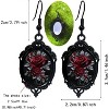 Gothic Rose Cameo Dangle Earrings - Vintage Crystal Glass Flower Drop, Dark Punk Victorian Jewelry - 4 of 4