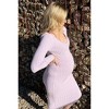 Pinkblush Lavender V-Neck Long Sleeve Fitted Maternity Maxi Dress - 4 of 4