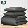 Pack of 4 Dark Gray, 3 Piece, Oversized King- 100% Cotton Duvet Cover Set - Premium 400 Thread Count, Smooth Sateen Weave, Button Closure, Corner Ties - 2 of 4