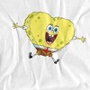 SpongeBob Squarepants Valentine's Day Heart Shaped Sponged Women's Loose T Shirt, White - 2 of 4