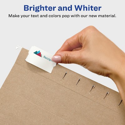 White Tear-Resistant Hanging File Tabs 90-Pack