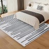 Washable Striped Area Rug, Non-Slip Modern Carpet for Living Room or Bedroom, Soft Low Pile Stain-Resistant Floor Cover - 2 of 4