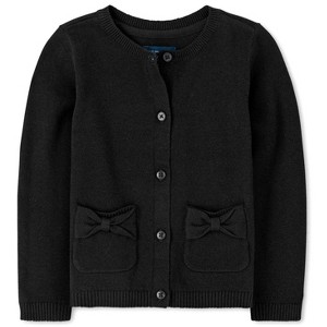 The Children's Place Toddler Girls Uniform Long Sleeve Bow Cardigan - 1 of 4