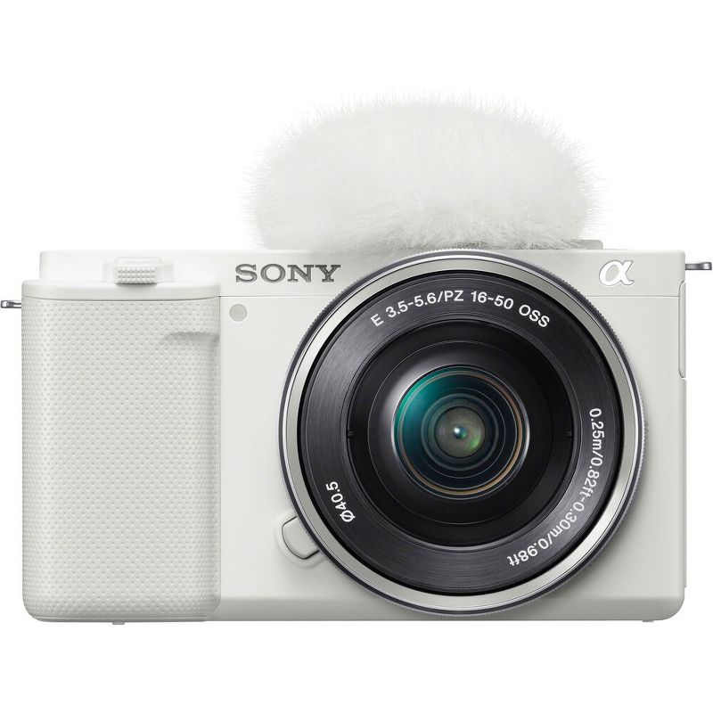 Sony ZV-E10 Mirrorless Camera w/ 16-50mm Lens (White) + 64GB Card + Flex Tripod, 4 of 5