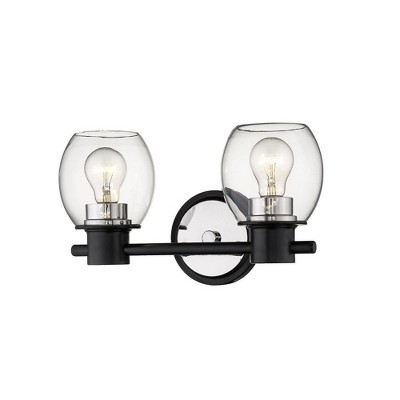 Millennium Lighting 2 - Light Vanity in  Matte Black/Polished nickel