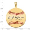 Black Bow Jewelry 14K Gold Plated Early Wynn Signature LG Enamel Baseball Pendant - 4 of 4