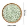 Aoibox Round Rattan Tray with Mother of Pearl Inlay, Decorative Wicker Serving Tray, Wooden Base Woven Basket for Bread Fruits Coffee - 3 of 4