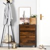 Aghana Digitals Rustic Brown Narrow Shoe Storage Cabinet with 2 Flip Drawers, Sturdy Particleboard, - 2 of 4