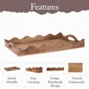 Scalloped Hand-Carved Stackable Wooden Tray - 4 of 4