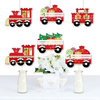 Big Dot of Happiness Christmas Train - Decorations DIY Holiday Party Essentials - Set of 20