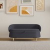 50" Boucle Storage Bench Ottoman - Gray/Green/Pink, 300LB Capacity, Multi-Functional Seat with Hidden Storage for Bedroom, Living Room, Entryway - 2 of 4