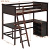 NicBex Twin Size Solid Wood Loft Bed with Shelves,Desk,Ladder&Guardrails for Kids,Teens&Gamers,Versatile Gaming Loft Bed Platform,300lbs Max - 3 of 4