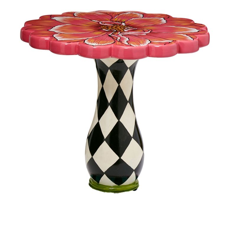 BrylaneHome Exclusive Hand-Painted Flower Side Table Patio Table, 1 of 2
