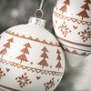 6"H and 4.5"H Sullivans Patterned Ball Ornament - Set of 2  White Christmas Ornaments - 2 of 2