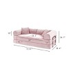 Convertible Sofa Couch with Cylindrical Pillows, Corduroy Folding Floor Sofa with Fixed-Shape Frame for Living Room-Maison Boucle - 4 of 4