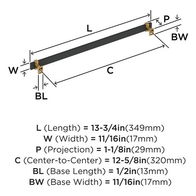Amerock Overton 12-5/8 inch (320mm) Center-to-Center