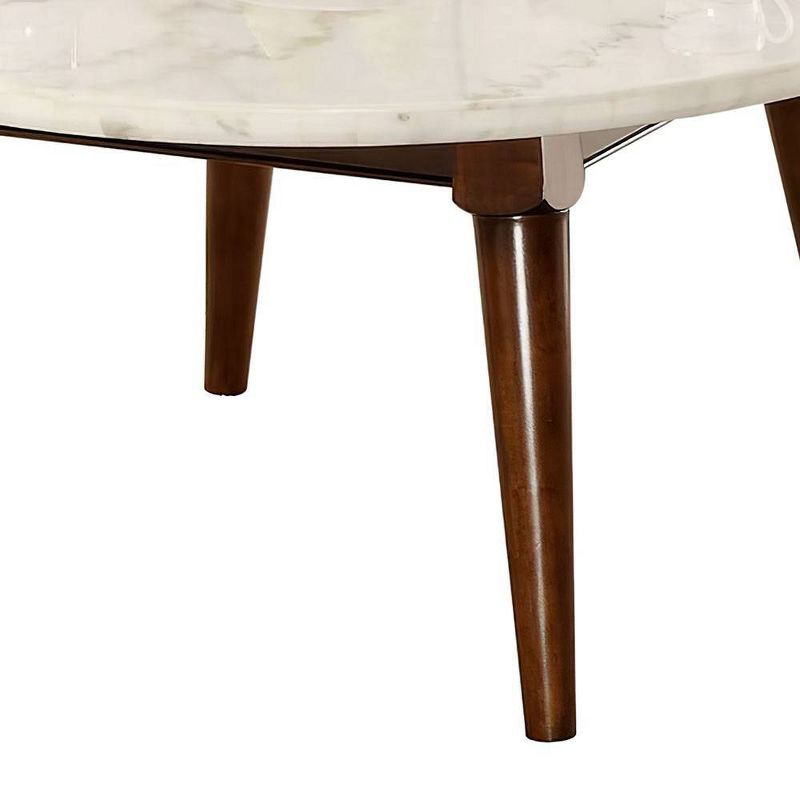 36&#34; Gasha Coffee Table-White Marble Top &#38; Walnut - Acme Furniture, 6 of 9
