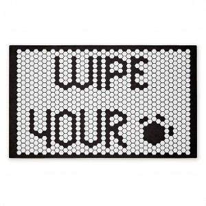 Stupell Industries Wipe Your Paws Mosaic Pattern Printed Outdoor Door Mat, design by Elizabeth Medley, 18"x30" - 1 of 4
