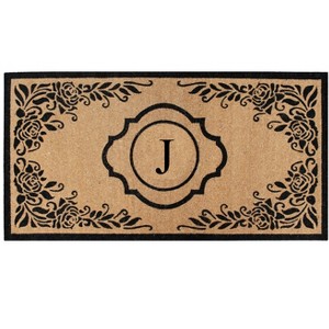 A1HC Natural Coir Monogrammed Anti-Shed Treated Durable Doormat for Outdoor Entrance, 36"X72" - 1 of 4