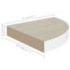 vidaXL Wall Corner Shelf Oak and White 13.7"x13.7"x1.4" MDF - 4 of 4