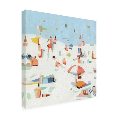 Emma Scarvey Summer Confetti III 14x14 Blue and White Canvas Print